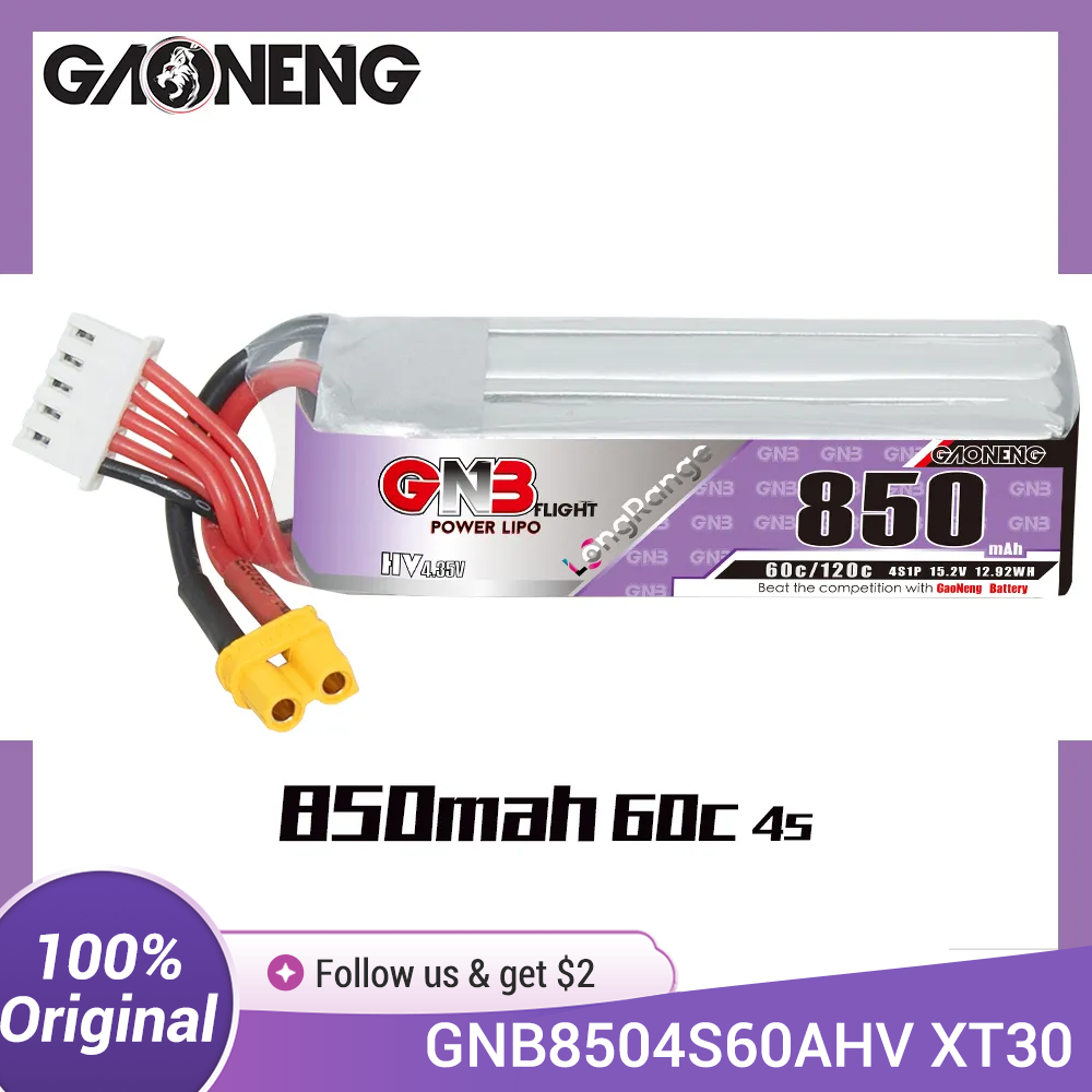 Drone Battery Li-Ion - Baterai LiPo GAONENG GNB 850mAh 4S