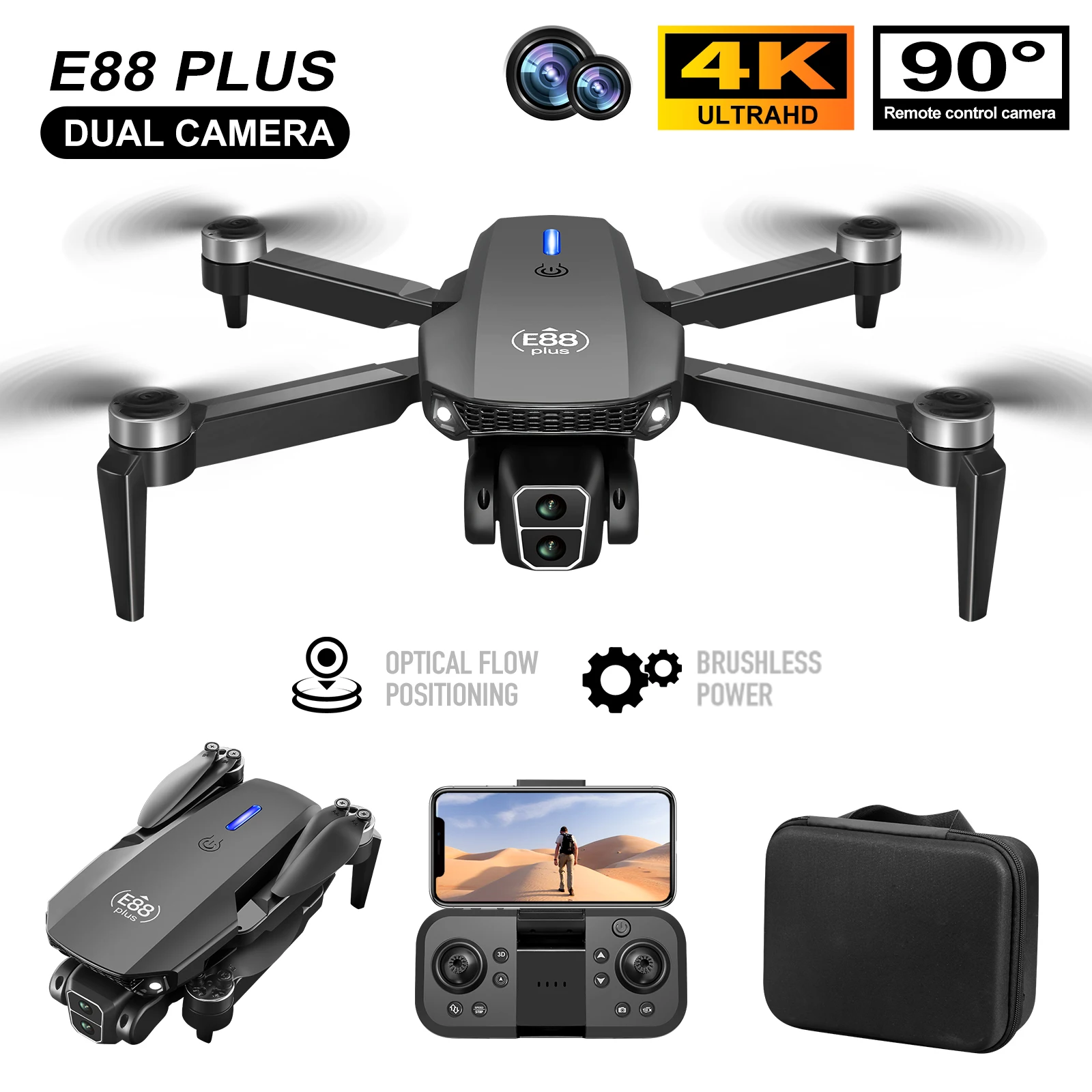 Drone Battery Case - Drone Quadcopter E88 Plus baru: 90