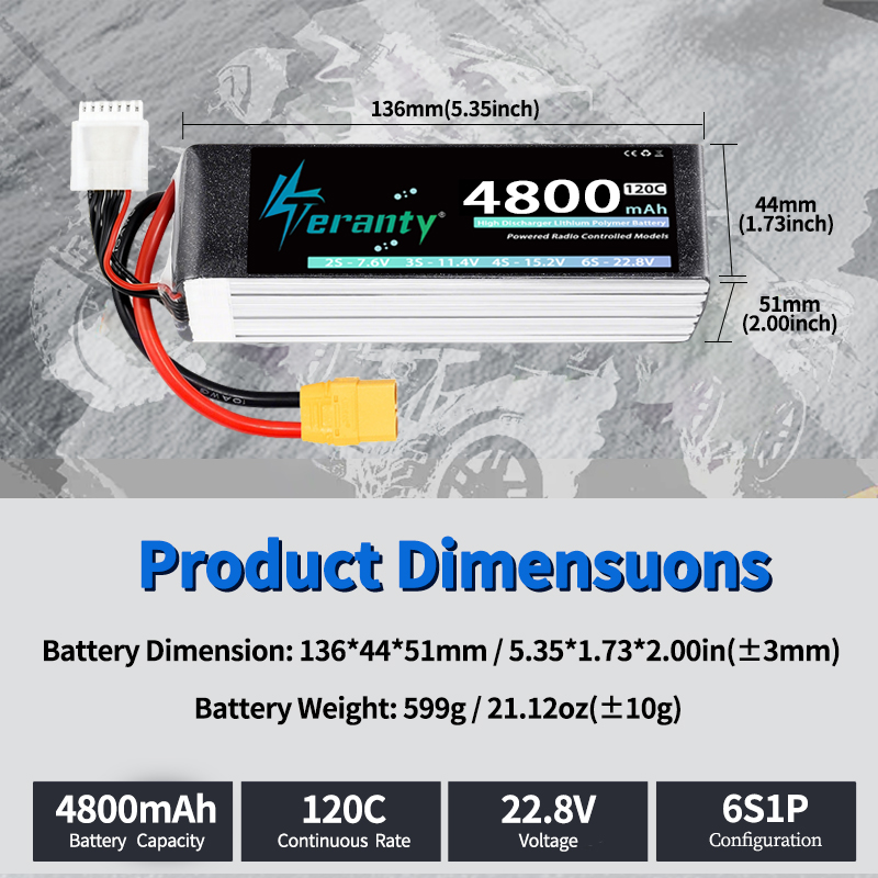 TERANTY 6S 4800MAh Baterai Lip - Drone Battery Connector ulasan dan harga